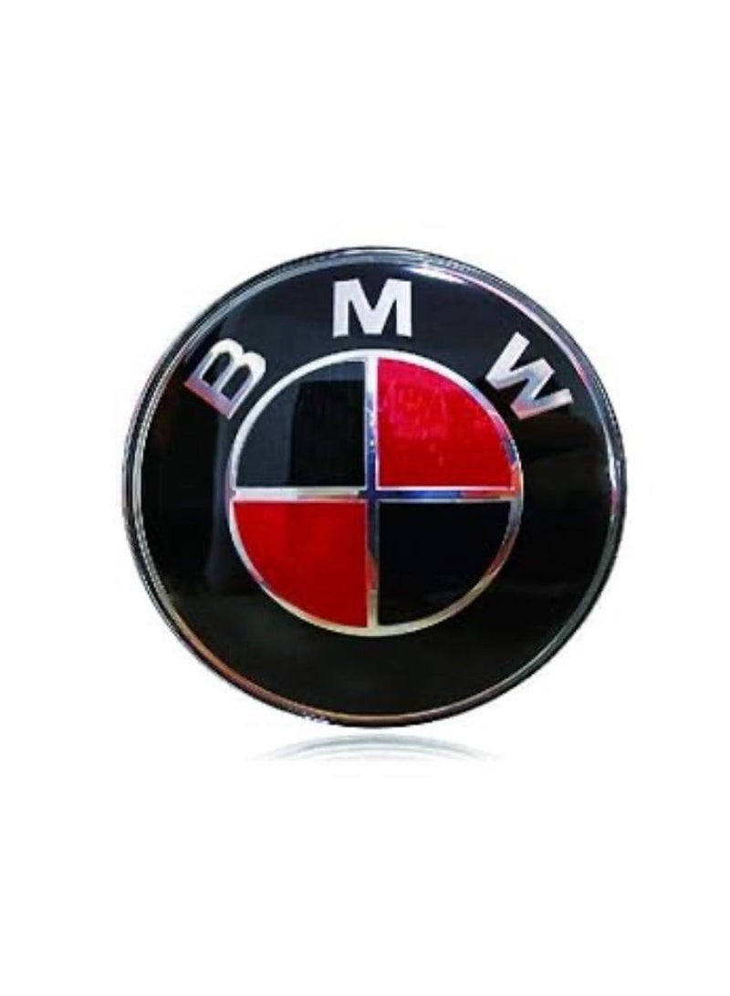 بي إم دبليو علامة شعار أمامي من قطعة واحدة من بي إم دبليو 82 مم - أسود وأحمر - Image 2